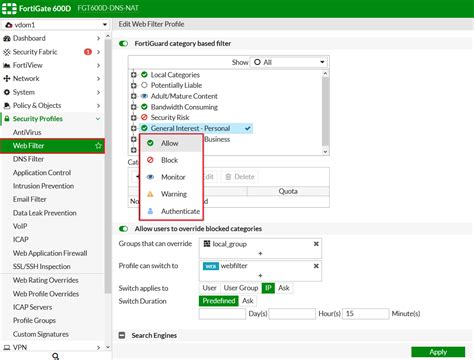 fortigate content filter|fortigate web filtering by user.